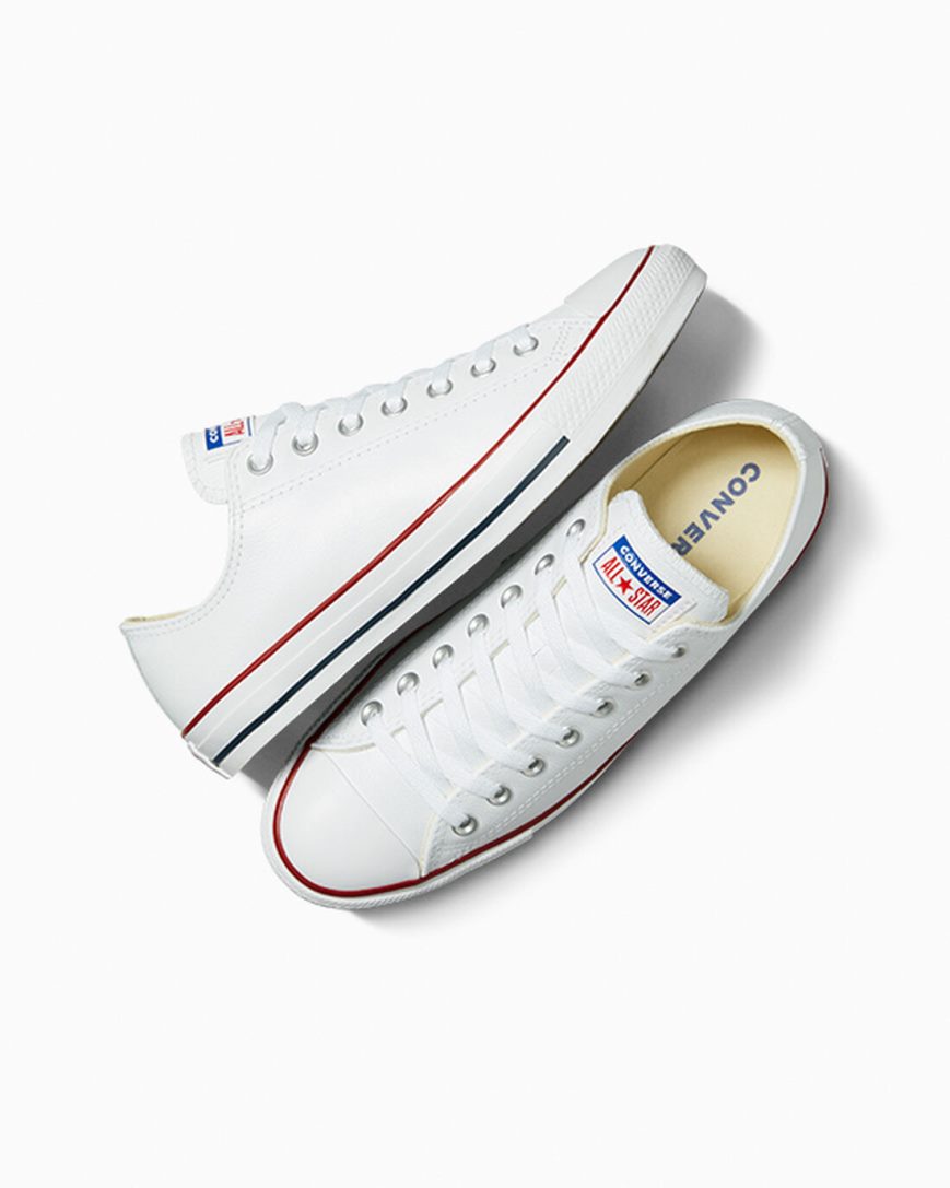 Tenisky Nizke Converse Chuck Taylor All Star Kozene Panske Biele | SK RAH11I9